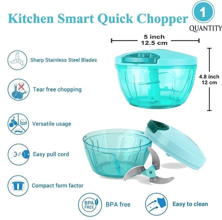 Quick Chopper 450ml | Manual Vegetable & Fruit Chopper | Easy Handheld Kitchen Tool | Fast, Efficient, and Easy to Use

