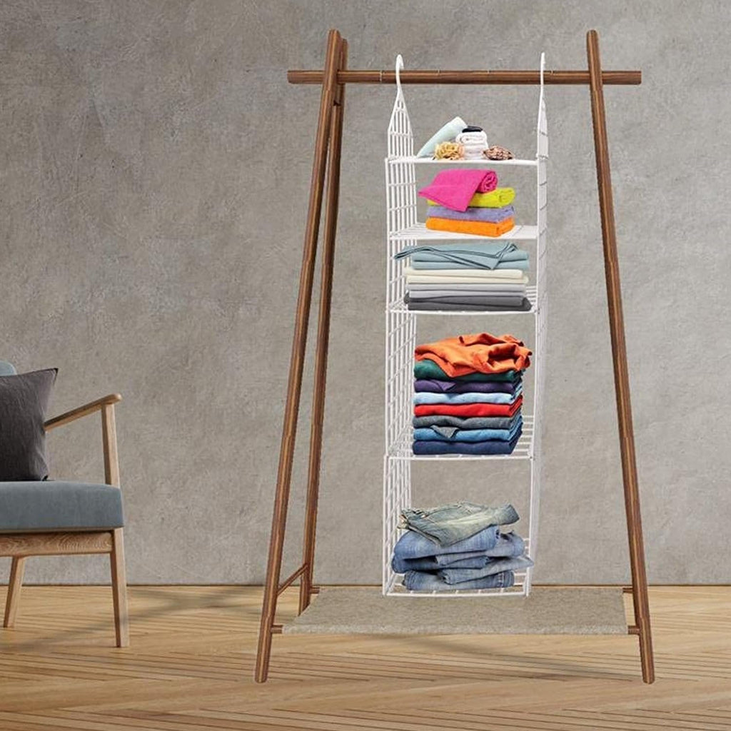 5 LAYER HANGING FOLDING CLOTH RACK ? Space-Saving, Foldable Clothes ...